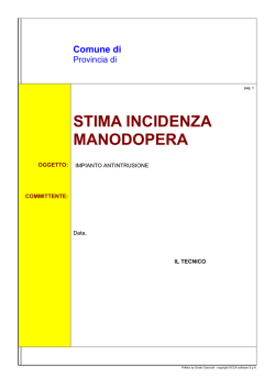 Incidenza manodopera impianto antintrusione