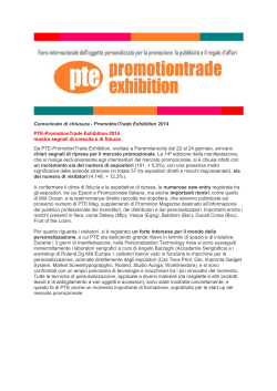Comunicato di chiusura - Promotion Trade Exhibition