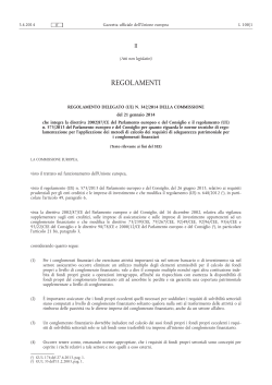 REGOLAMENTO DELEGATO (UE) N. 342/•2014