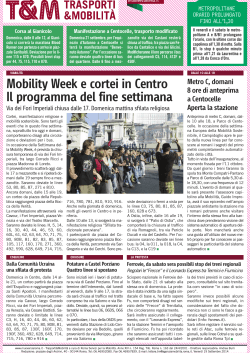 Mobility Week e cortei in Centro Il programma