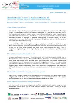 Intervista ad Andrea Fornaro: Ad Pacorini Viet Nam Co, Ltd