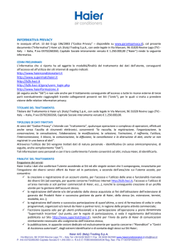 INFORMATIVA PRIVACY