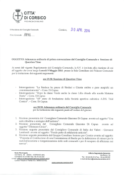 ordine del giorno - Comune di Corsico