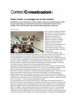 Single market, un vantaggio per le telco italliane