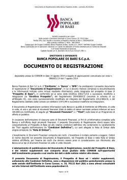 Documento di Registrazione Banca Popolare di Bari 2014