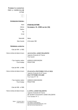 FORMATO EUROPEO PER IL CURRICULUM