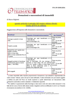 Donazioni e successioni di immobili