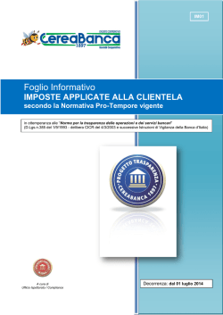 IMPOSTE APPLICATE ALLA CLIENTELA secondo la Normativa Pro