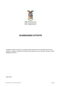 SCADENZARIO ATTIVITÀ - Provincia di Arezzo