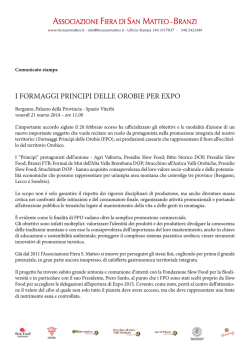 i formaggi principi delle orobie per expo
