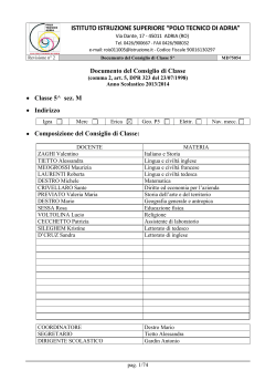 Documento del Consiglio di Classe 5^ M ERICA