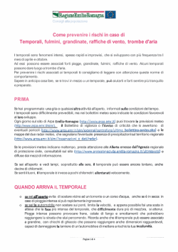 informazioni e raccomandazioni per la mitigazione del rischio