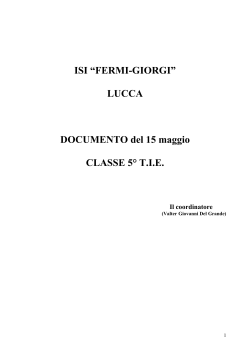 LUCCA DOCUMENTO del 15 maggio CLASSE 5° TIE