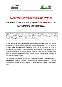 CAPGEMINI: INTEGRATIVO RINNOVATO!
