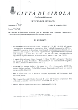 DECRETO SINDACALE N. 290/2014