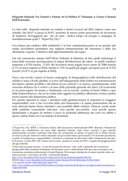 Disparit&agrave; salariale tra uomini e donne