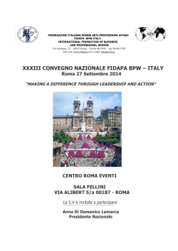 XXXIII CONVEGNO NAZIONALE FIDAPA BPW – ITALY Roma 27