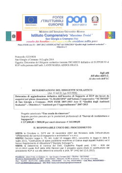 Determina del DIRIGENTE SCOLASTICO INCARICO definitivo di