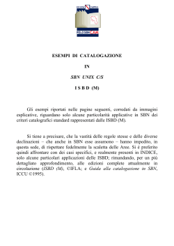 Esempi di descrizione bibliografica in SBN (ISBD - M)