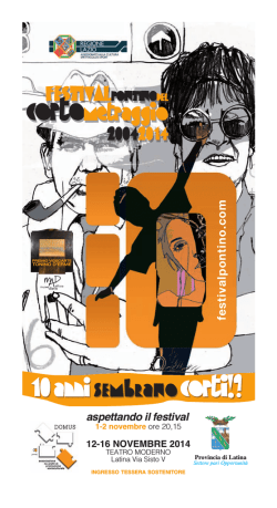 Scarica la brochure - X Edizione! - Festival Pontino del Cortometraggio