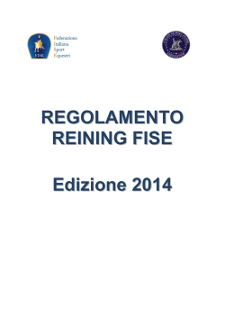 REGOLAMENTO REINING FISE Edizione 2014
