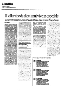 Il killer che da dieci anni vive in ospedale