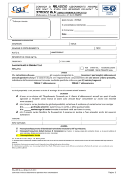 DOMANDA PER IL RILASCIO DI ABBONAMENTO POSTI