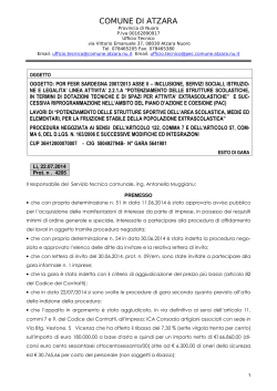 Esito di gara [file ] - Regione Autonoma della Sardegna