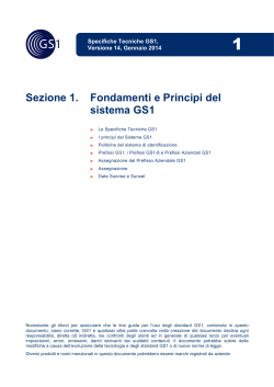 Sezione 1. Fondamenti e Principi del sistema GS1 - Indicod-Ecr