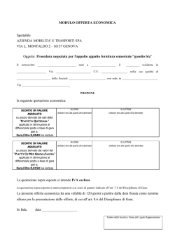 MODULO OFFERTA ECONOMICA Spettabile AZIENDA
