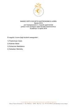 BANDO ORTO SOCIETÀ GASTRONOMICA di BRA Bando 2014 per