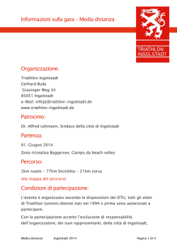 Informazioni sulla gara &ndash; Media distanza Organizzazione