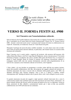 verso il formia festival #900 - Premio Internazionale Vittorio Foa