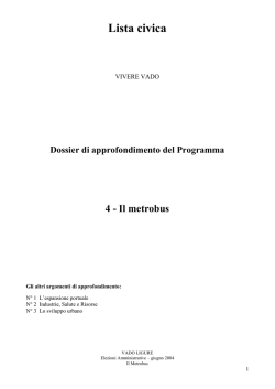 Dossier 4 Metrobus - Lista civica VIVERE VADO