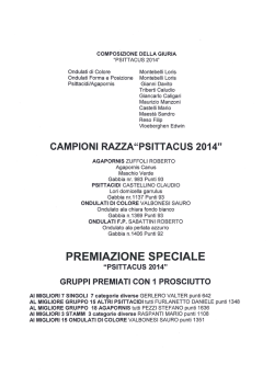 COMPOSIZIONE DELLA GIURIA “PSITTACUS 2014"