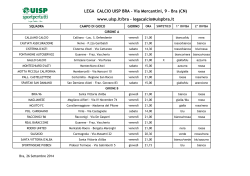 LEGA CALCIO UISP BRA – Via Mercantini, 9 – Bra (CN) www.uisp.it