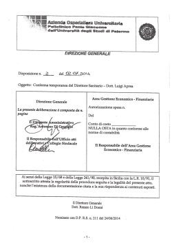Conferma temporanea del Direttore Sanitario