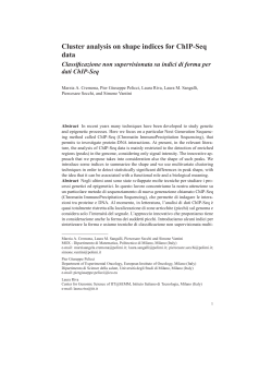 Cluster analysis on shape indices for ChIP