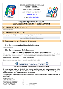 Stagione Sportiva 2013/2014 Comunicato Ufficiale N°41