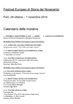 Il calendario delle iniziative - Centro Studi Francesco Saverio Merlino