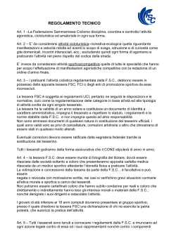 regolamento tecnico 2014 - Federazione Sammarinese Ciclismo