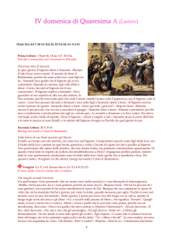 IV domenica di Quaresima A 2014