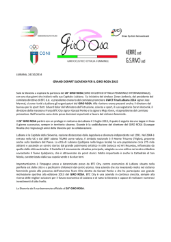 GRAND DEPART SLOVENO PER IL GIRO ROSA 2015