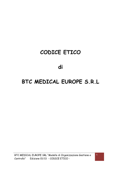 CODICE ETICO BTC - BTC Medical Europe