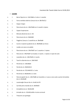 10. Inventario Bar Tavola Calda Crest al 10/06/2014.