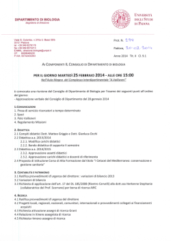 Dipartimento di Biologia - Universit&agrave; degli Studi di Padova