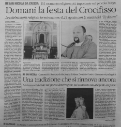 Domani la festa del Crocifisso - Confraternita del SS Crocifisso