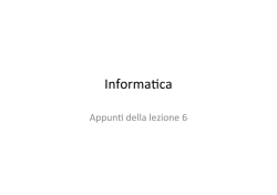 Info Appunti lezione 6