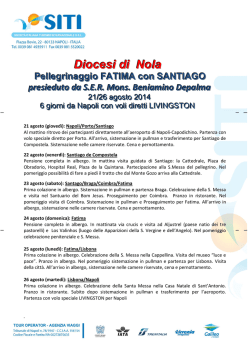 Diocesi di Nola Pellegrinaggio FATIMA con SANTIAGO presieduto