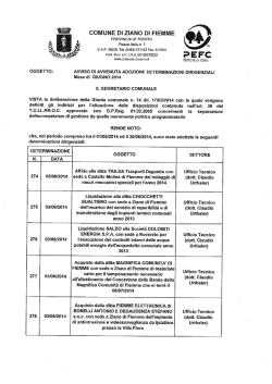ViSTA la deliberazione della Giunta comunale n